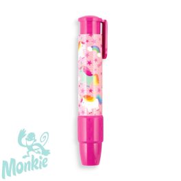   Unikornisos, toll formájú radír, mely kattintással adagolható - Magenta - Click it erasers - unique 
