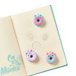 Unifánkok - Unikornis mintájú, fánk alakú illatosított radír szett, cserélhető elemekkel - 3 db-os -