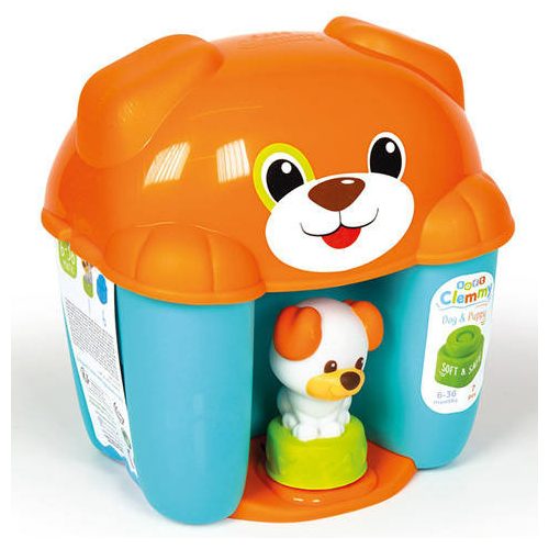 Clemmy - Kutyus és kölyke puha építőkocka szett - 7 db - Clementoni