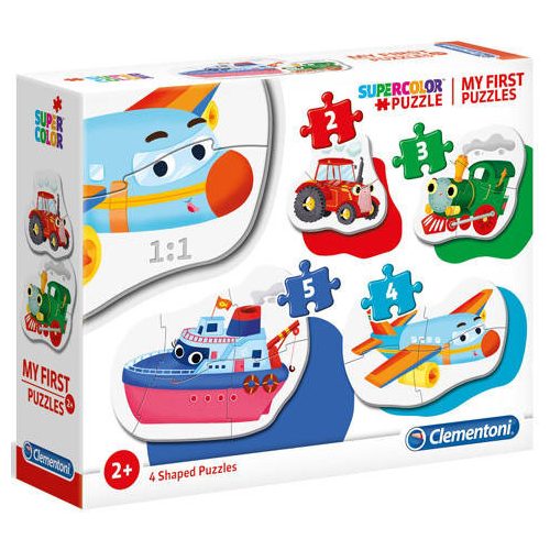 Járművek - 4 in 1 Supercolor forma puzzle - Clementoni