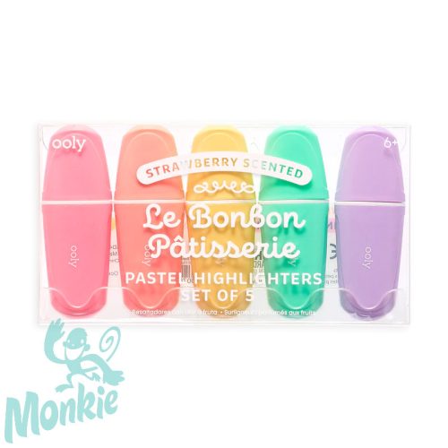 Bon-bonok - Eper illatú, pasztell színű szövegkiemelő - 5 db-os - Le Bonbon patisserie scented paste