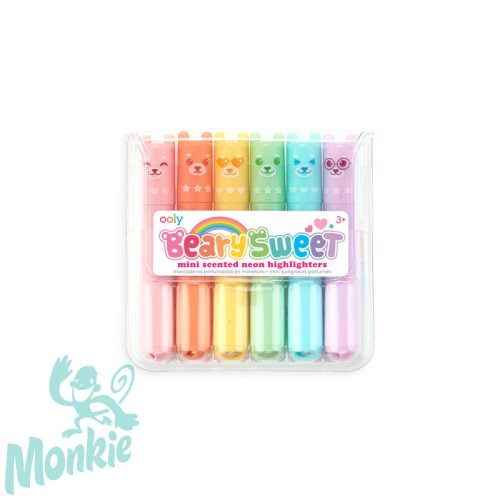 Picimacik - Gyümölcsös illatú, macis mintájú mini szövegkiemelő - 6 db-os - Mini beary sweet scented