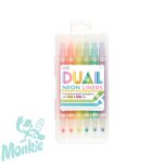Dupla vonalat húzó, két végű szövegkiemelő élénk neon színekben - 5 db-os - Dual liner double-ended 