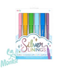   Ezüstösen fénylő varázslatos színes filctollak - 6 db-os -  Silver linings outline markers