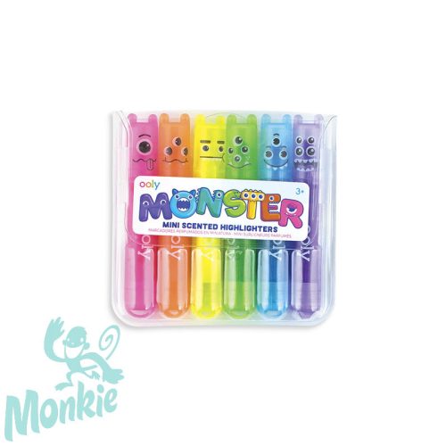 Szörnyikék - Gyümölcsös illatú, szörnyecskés mini szövegkiemelő - 6 db-os - Mini monster scented hig