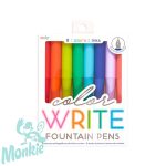 Töltőtoll készlet, színes tintákkal, puha, matt borítással - 8 db-os - Color write colored fountain 