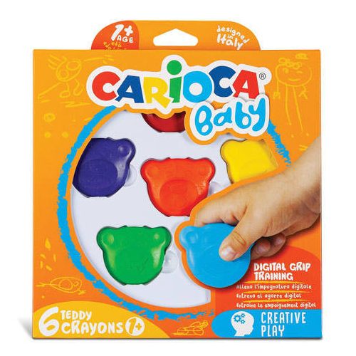 Baby Teddy zsírkréta - 6 db-os dobozban - Carioca