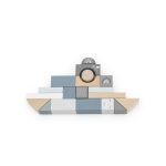 Label-Label 50 darabos fa építőkocka készlet - Kék építőjáték