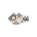 Label-Label 50 darabos fa építőkocka készlet - Kék építőjáték