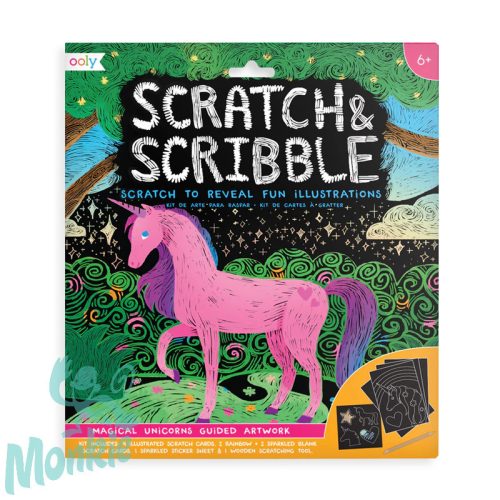 Karckép készítő, matricákkal - Varázslatos unikornisok, 8 db-os - Scratch & Scribble Magical unicorns