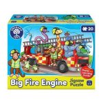 ÚJ Nagy Tűzoltóautó puzzle, 20 db-os (Big Fire Engine), ORCHARD TOYS