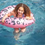 SWIM ESSENTIALS - Gyerek úszógumi 90 cm Rose Gold Leopard