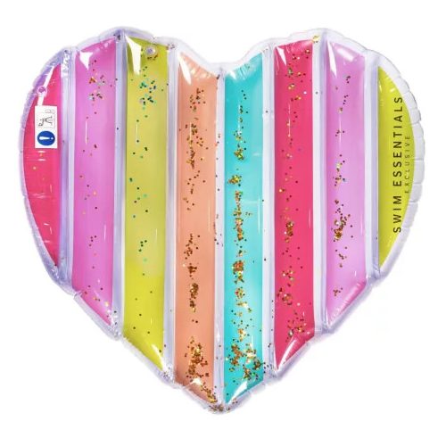 SWIM ESSENTIALS - Felfújható matrac 150x100 cm Rainbow Heart