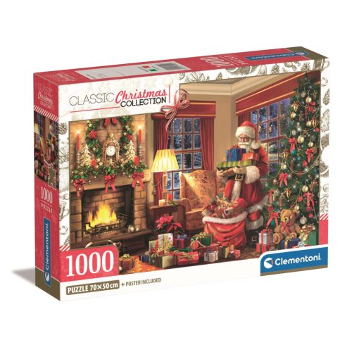 Clementoni 1000 db-os Compact puzzle - A Mikulás látogatása