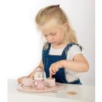 Label-Label Rózsaszín teáskészlet - Fa játék szerepjátékokhoz