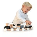 Label-Label Játékvonat, Építőelemekkel - Panda (Fekete-Fehér)