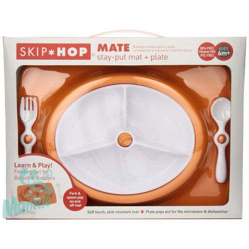 Skip Hop Stay-Put Mat and Plate Tányér Szett Narancssárga 