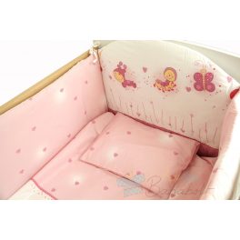   Bubaba 6 részes ágyneműszett - Rózsaszín Kukacka (szivecskés)