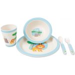 FreeON bambusz étkészlet 5 db-os - Kék szafari