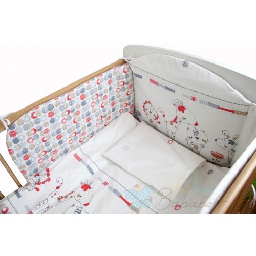 Bubaba 6 részes ágynemű szett - Piros zsiráf