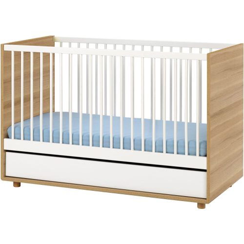 VOX Evolve átalakítható 70x140-es babaágy, kiságy ágyneműtartóval - Fehér