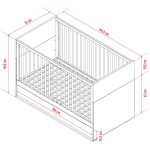 VOX Evolve átalakítható 70x140-es babaágy, kiságy ágyneműtartóval - Fehér