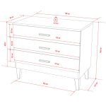 VOX Lounge 3 fiókos pelenkázó komód - Fehér