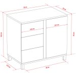 VOX Altitude 1 ajtós 3 fiókos komód - Fehér