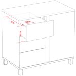 VOX Altitude 1 ajtós 3 fiókos komód - Fehér