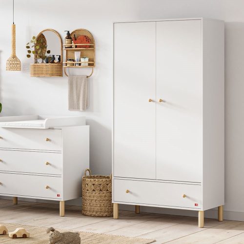 VOX Tela 2 ajtós, fiókos nagyszekrény- White