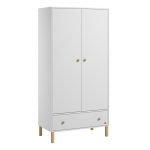 VOX Tela 2 ajtós, fiókos nagyszekrény- White