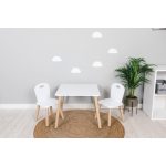 FreeON Athena gyerek fa asztal, 2 db székkel - fehér