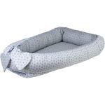 Bubaba babafészek pamutvászon L méret - Grey flower