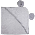 Bubaba kapucnis törölközö fülekkel 110x75 cm - Elefánt fehér