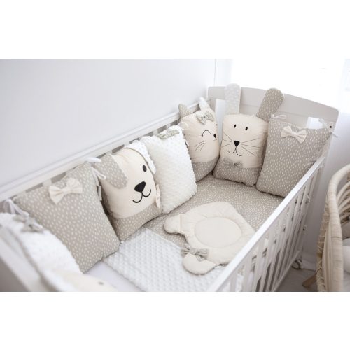 Bubaba 12 db-os ágynemű szett- Barna kutya-cica -