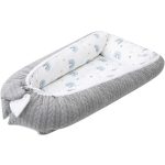 Bubaba babafészek kötött hatású "L" méret- Grey rainbow