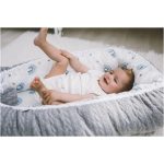 Bubaba babafészek kötött hatású "L" méret- Grey rainbow