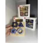 Apollo free2play szilikon/fa formaillesztő-Kék geometriai formák