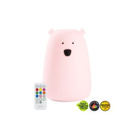   Rabbit&Friends Mackó szilikon lámpa nagy távirányítóval- rózsaszín