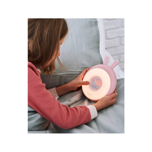 Rabbit&Friends nyuszis éjjeli lámpa ébresztőórával - rózsa