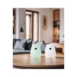 Rabbit&Friends Mini Mackó szilikon lámpa 2db - fehér/zöld