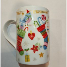 PORCELÁNBÖGRE 350ML - Merry christmas (madárkás)