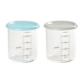   Béaba Maxi Ételtároló doboz szett 2 db - 2x240 ml Világoskék - Szürke