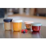 Béaba Üveg tároló doboz szett 4 db - 150 ml Rózsaszín - 150 ml Eukaliptus - 250 ml Halvány köd - 250 ml Sötétkék - 