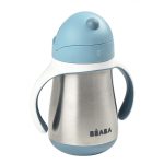 Béaba Rozsdamentes Acél Szívószálas Ivópohár 250 ml - Viharkék