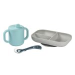 Béaba Szilikon tanuló készlet + pohár - Kék