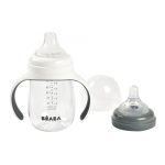 Béaba 2 az 1-ben Tanuló cumisüveg 210 ml - Sötétszürke