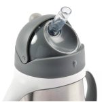 Béaba Rozsdamentes Acél Szívószálas Ivópohár 250 ml - Sötétszürke