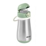 Béaba Rozsdamentes Acél Palack + Fogantyú - 350 ml - Zsályazöld -