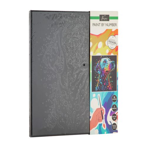 Nassau festés számok szerint fekete vászonra, Kutya 30 x30 cm CraftArt